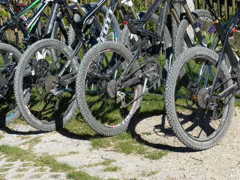 multiple bikes all lined up