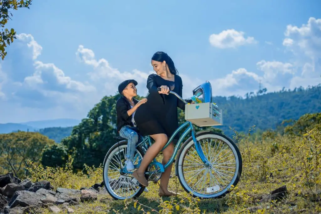 Pregnant Women On Bike