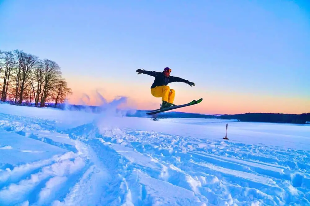 freestyle skiing on snow