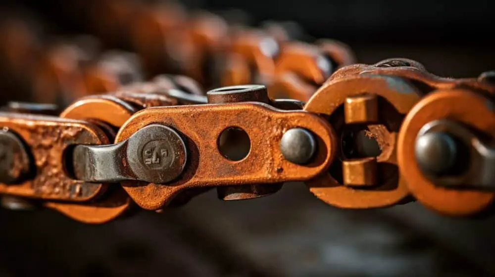 light rust on bicycle chain